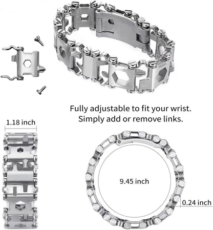 29-in-1 Stainless Steel Multitool Bracelet