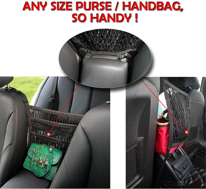 3 Layer Car Seat Net Organizer with Pet Barrier and Storage