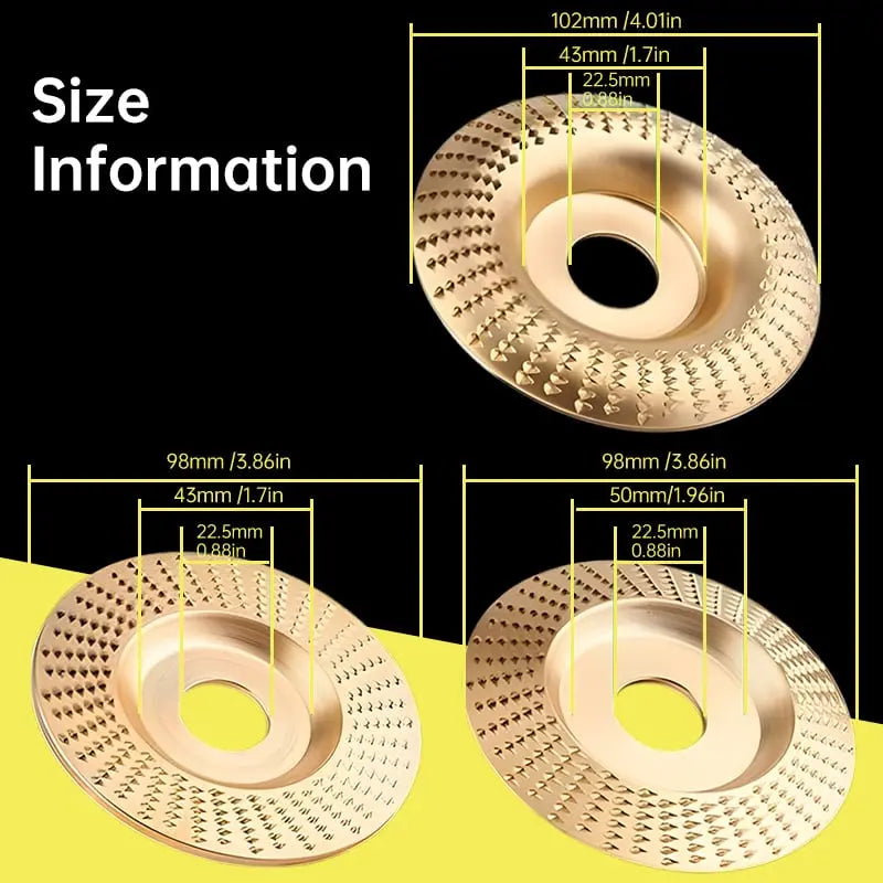 3-in-1 Carbide Wood Shaping Disc Set