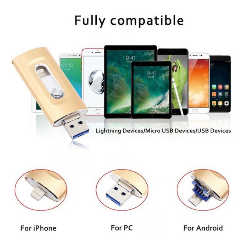 3-in-1 USB Flash Drive for Phone and Computer