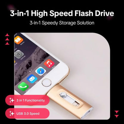 3-in-1 USB Flash Drive for Phone and Computer