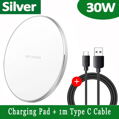 30W Magnetic Wireless Charging Pad with USB C Cable