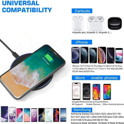 30W Magnetic Wireless Charging Pad with USB C Fast Charging