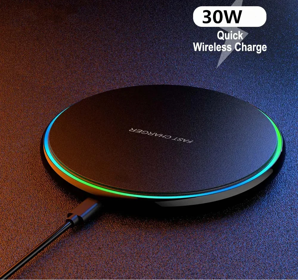30W Magnetic Wireless Charging Pad with USB C Fast Charging