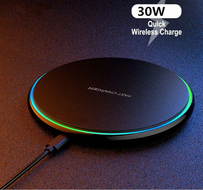 30W Magnetic Wireless Charging Pad with USB C Fast Charging