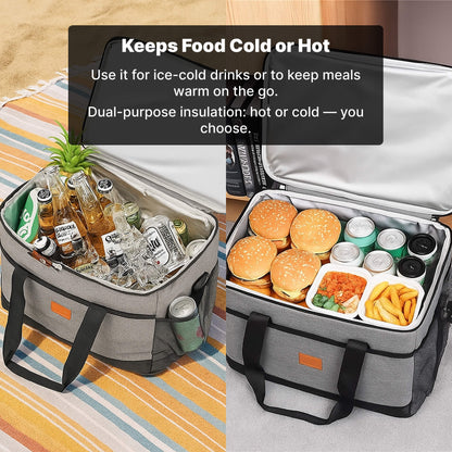 33L Insulated Waterproof Cooler Bag for Outdoor Travel and Picnics