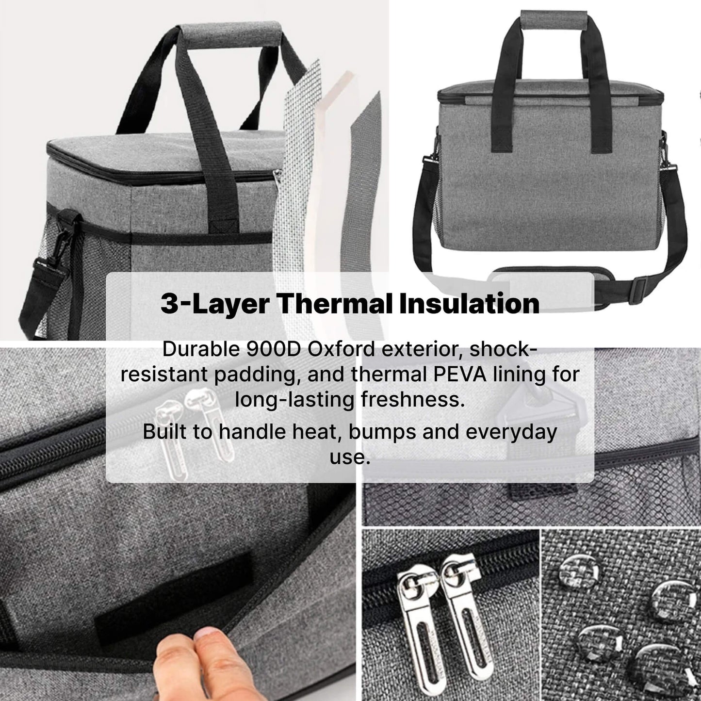 33L Insulated Waterproof Cooler Bag for Outdoor Travel and Picnics