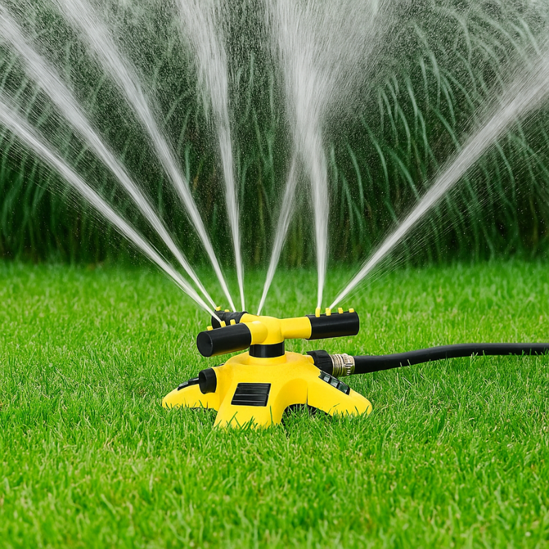 360 Degree Rotating Lawn Sprinkler with Multi Angle Spray Nozzles