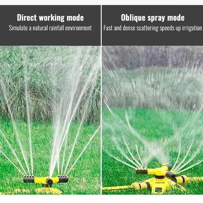 360 Degree Rotating Lawn Sprinkler with Multi Angle Spray Nozzles