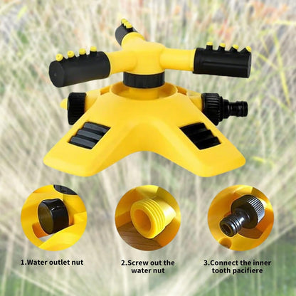 360 Degree Rotating Lawn Sprinkler with Multi Angle Spray Nozzles