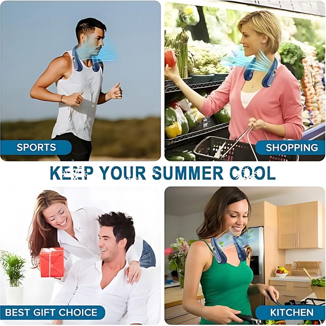 360° Bladeless Digital Neck Fan with LED Display
