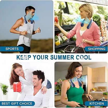 360° Bladeless Digital Neck Fan with LED Display