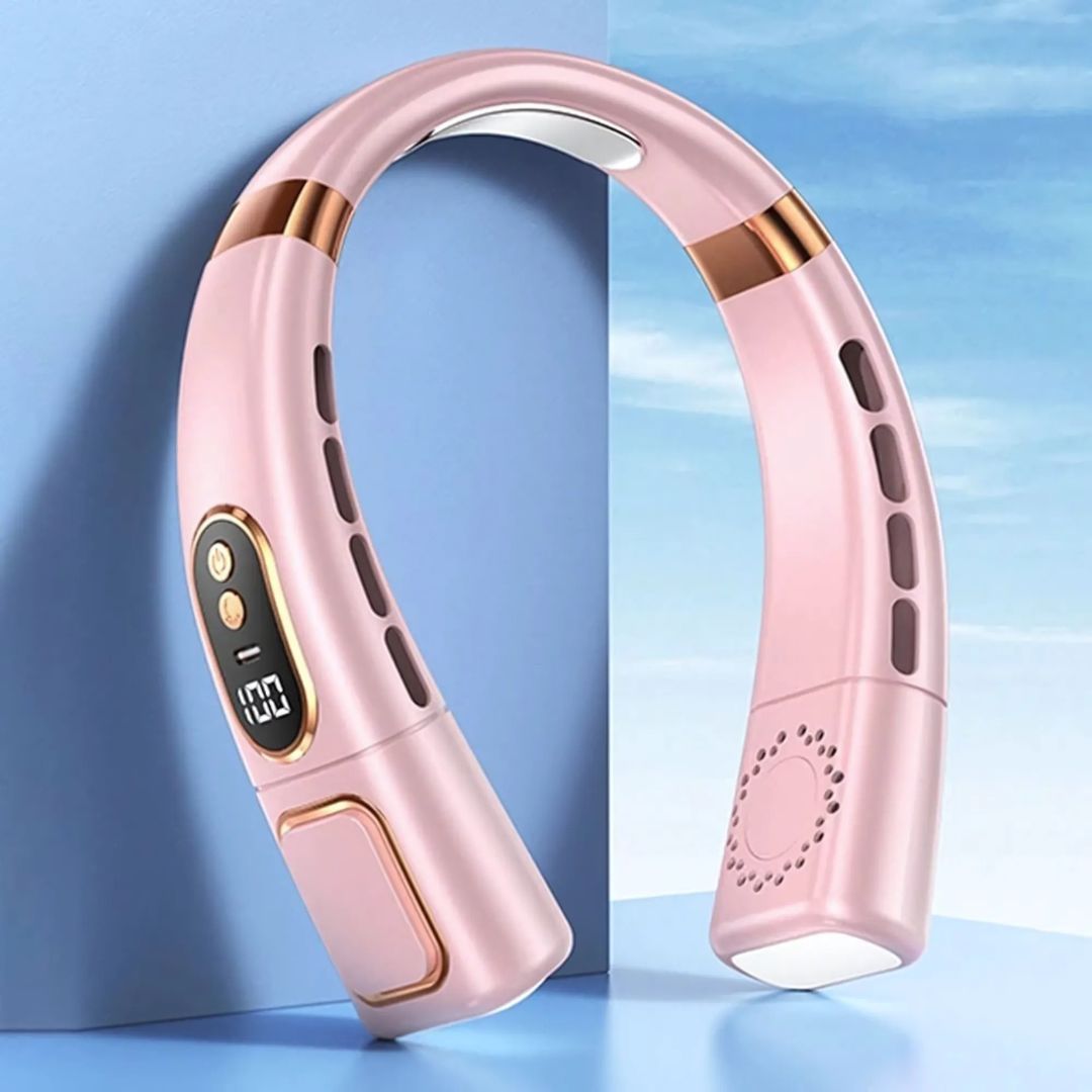 360° Bladeless Digital Neck Fan with LED Display