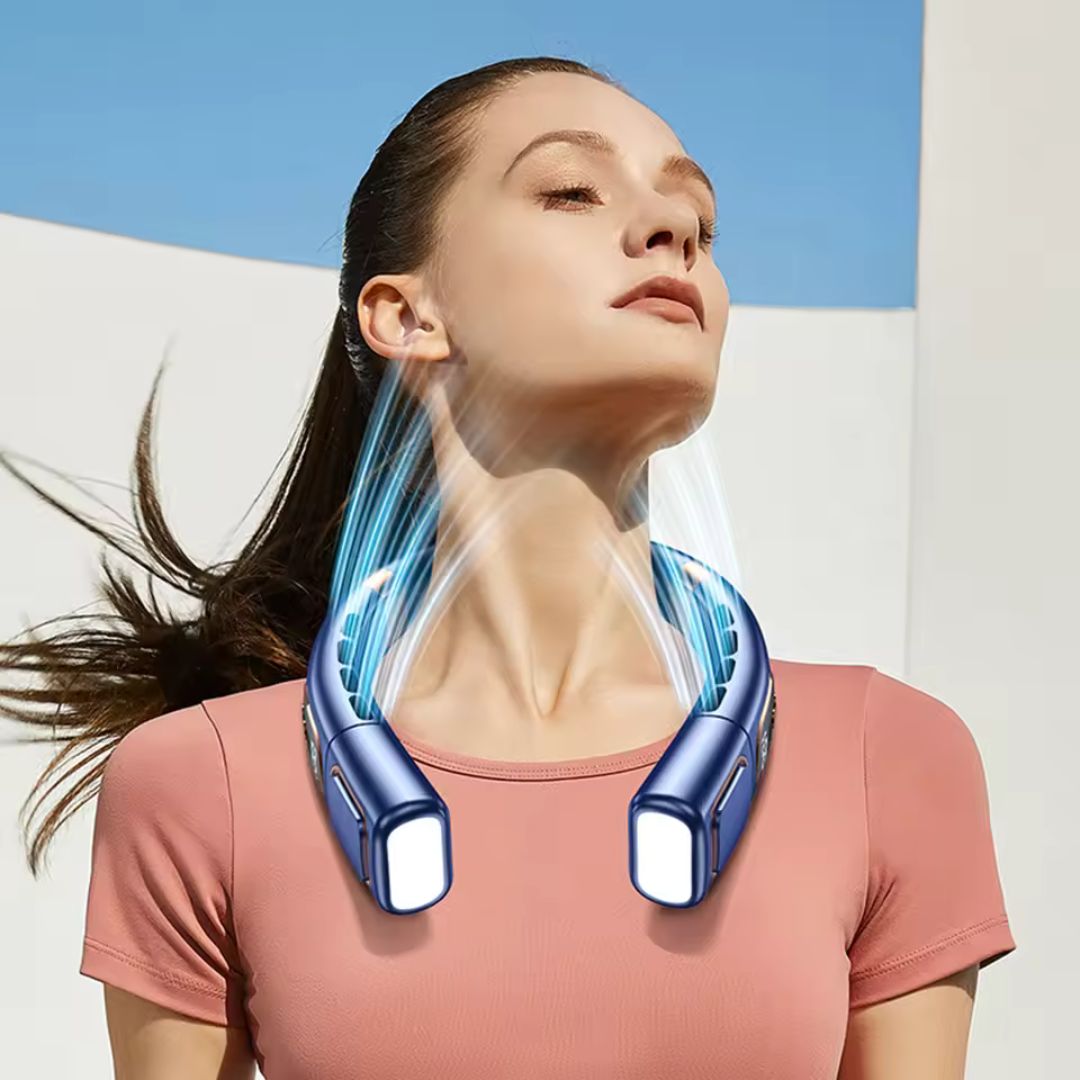 360° Bladeless Digital Neck Fan with LED Display