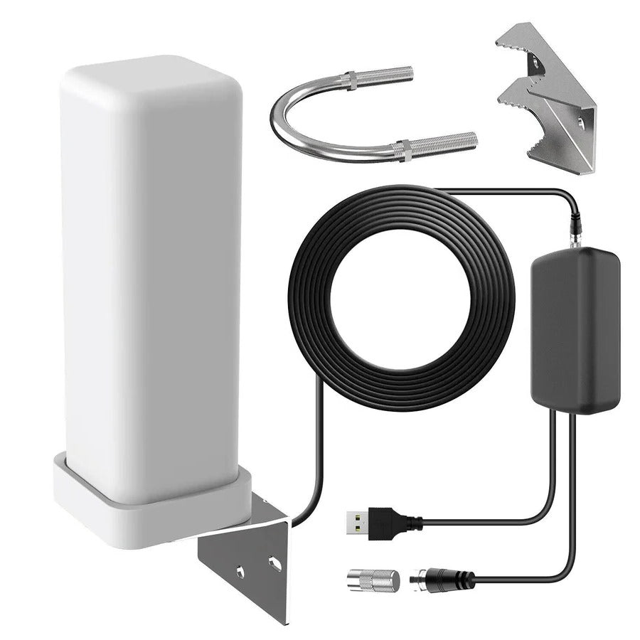 360° Outdoor HDTV Antenna with Signal Amplifier and Long Range Reception