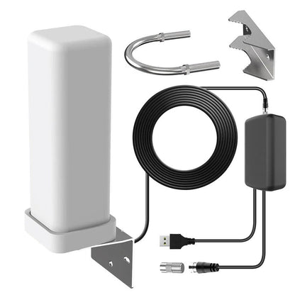 360° Outdoor HDTV Antenna with Signal Amplifier and Long Range Reception