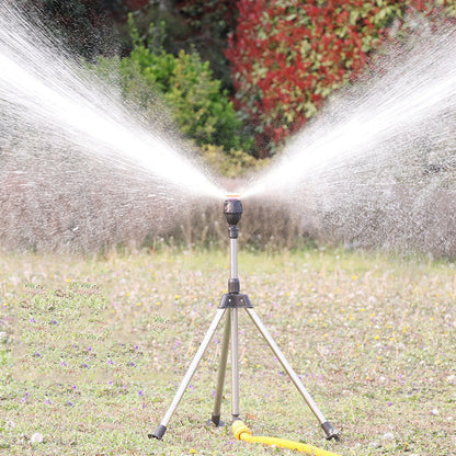 360° Rotating Tripod Garden Sprinkler with Adjustable Spray