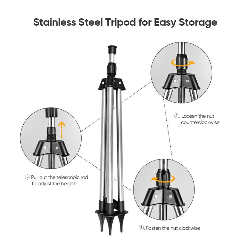 360° Rotating Tripod Garden Sprinkler with Adjustable Spray