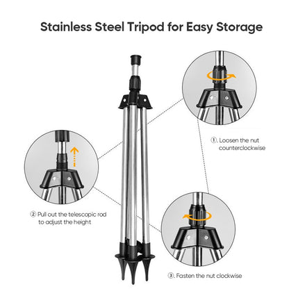 360° Rotating Tripod Garden Sprinkler with Adjustable Spray