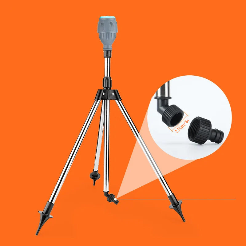 360° Rotating Tripod Garden Sprinkler with Adjustable Spray