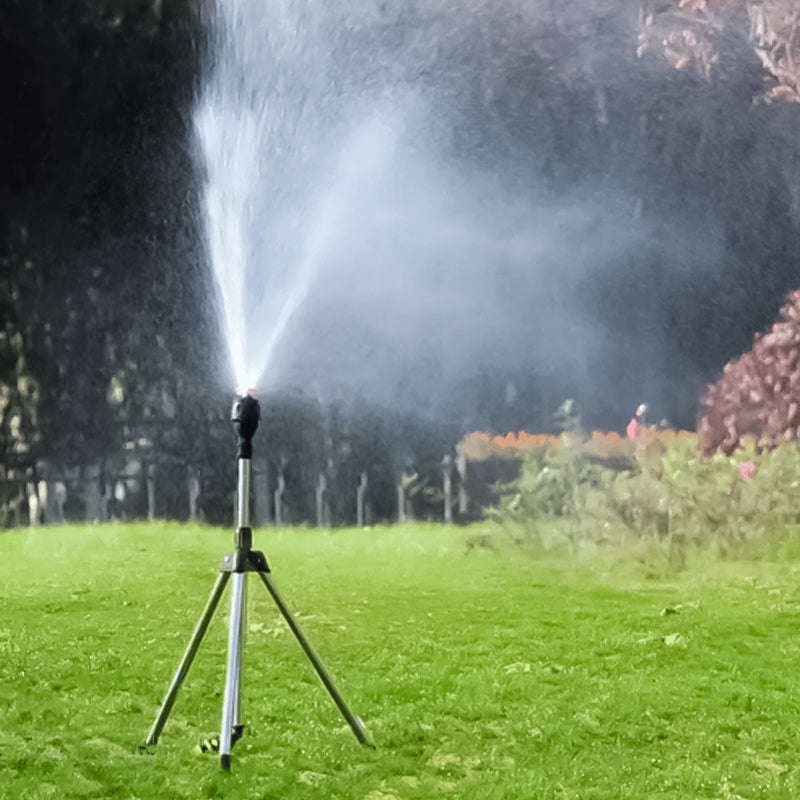 360° Rotating Tripod Garden Sprinkler with Adjustable Spray