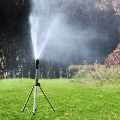360° Rotating Tripod Garden Sprinkler with Adjustable Spray