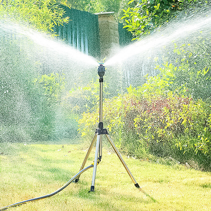 360° Rotating Tripod Garden Sprinkler with Adjustable Spray