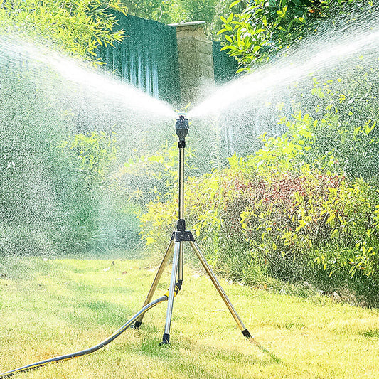 360° Rotating Tripod Garden Sprinkler with Adjustable Spray
