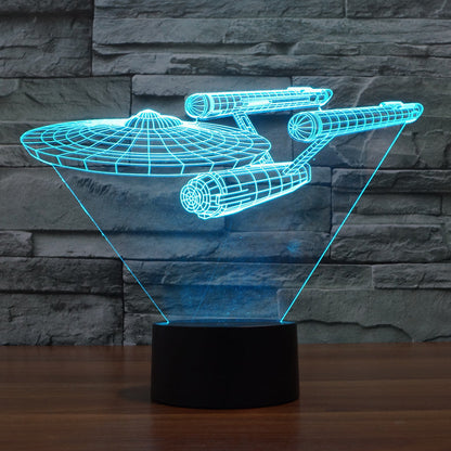 3D Enterprise Spaceship LED Optical Illusion Lamp