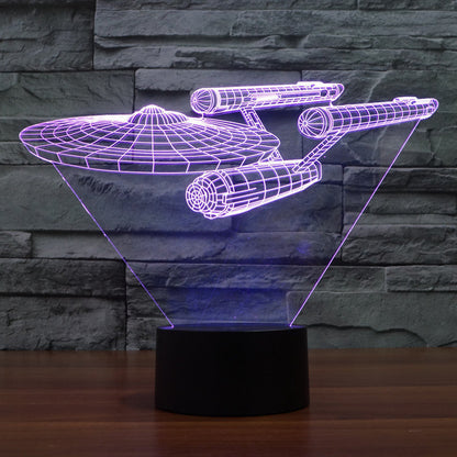 3D Enterprise Spaceship LED Optical Illusion Lamp