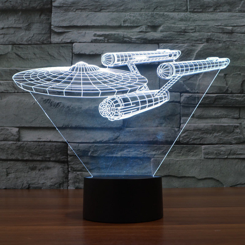 3D Enterprise Spaceship LED Optical Illusion Lamp