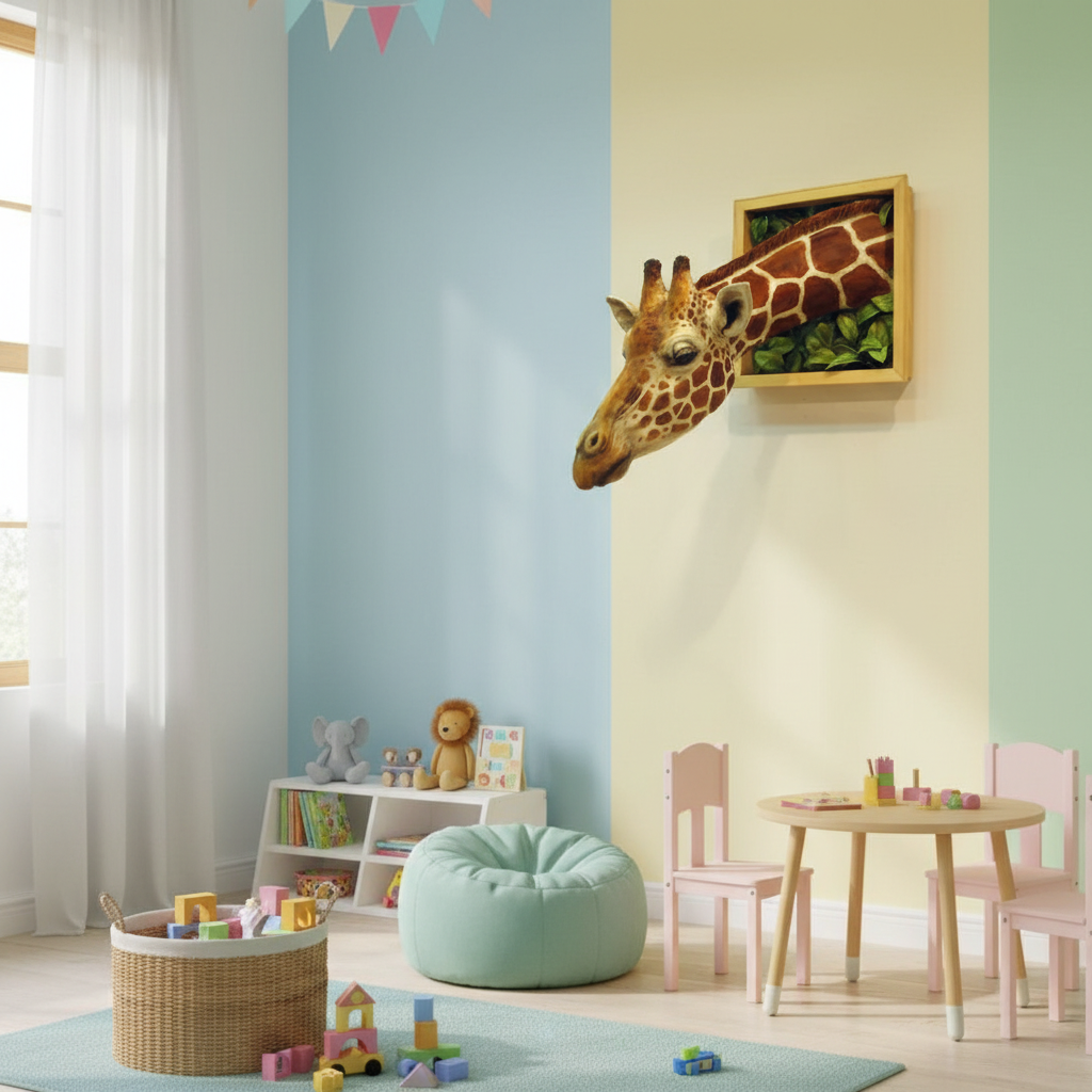 3D Giraffe Head Wall Sculpture Decorative Wall Art