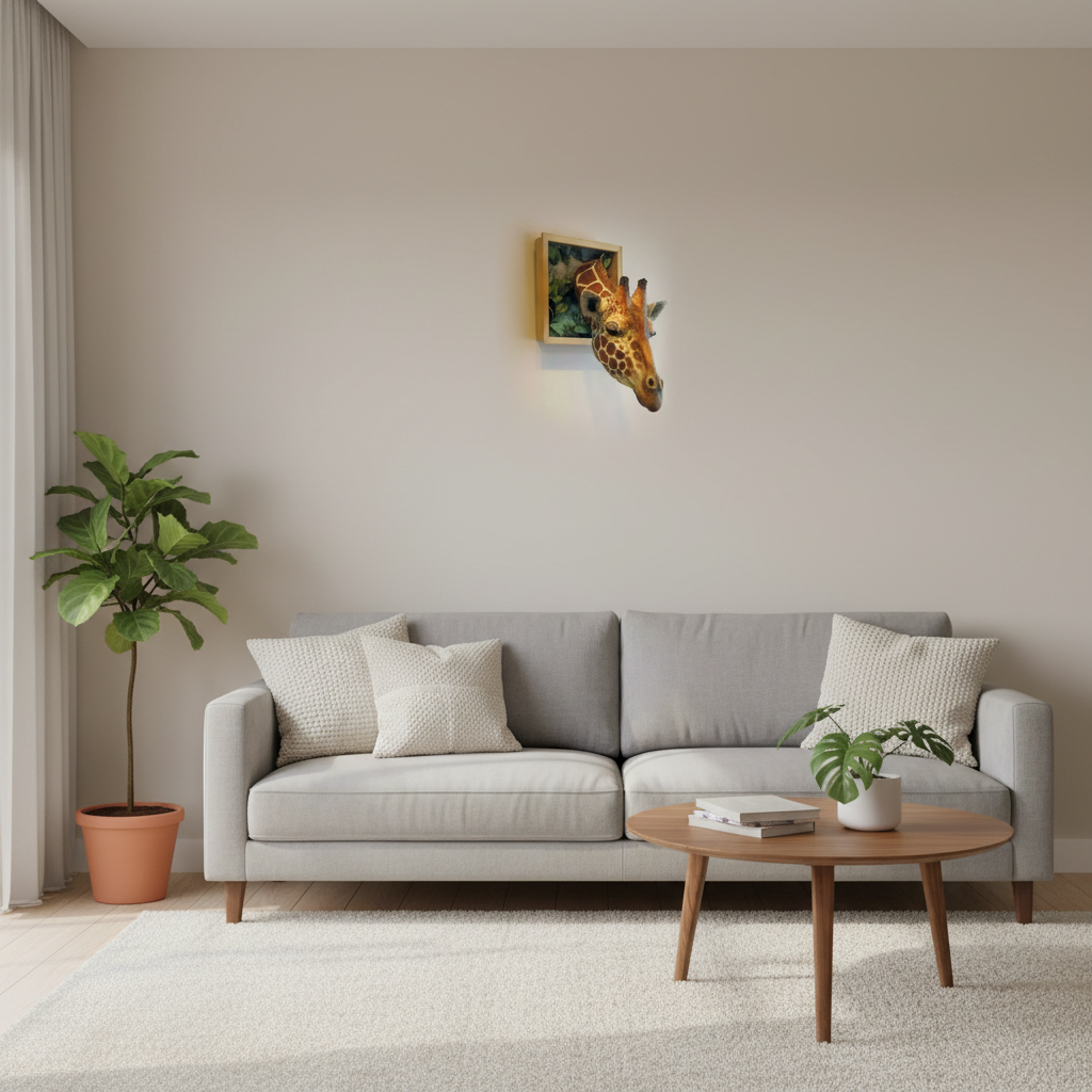 3D Giraffe Head Wall Sculpture Decorative Wall Art