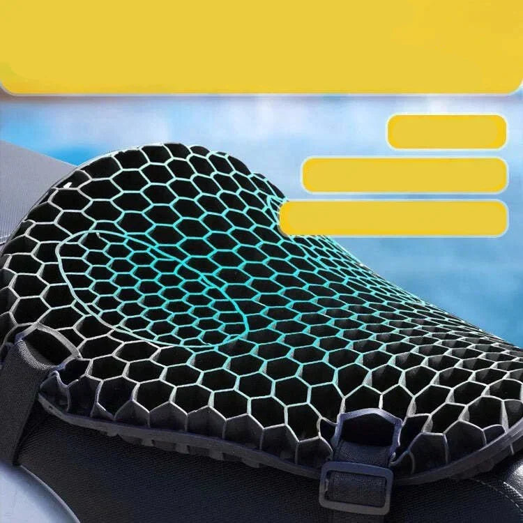 3D Honeycomb Motorcycle Seat Cushion with Shock Absorbing Gel