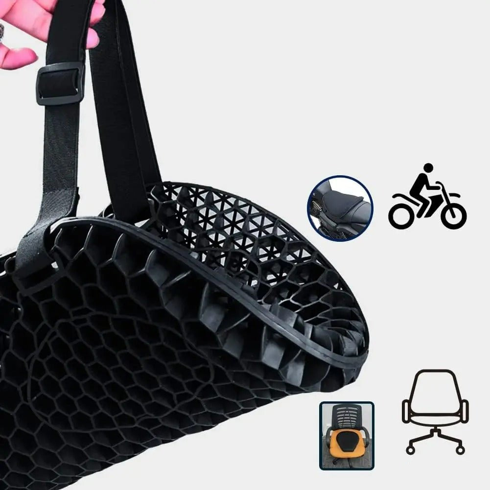 3D Honeycomb Motorcycle Seat Cushion with Shock Absorbing Gel