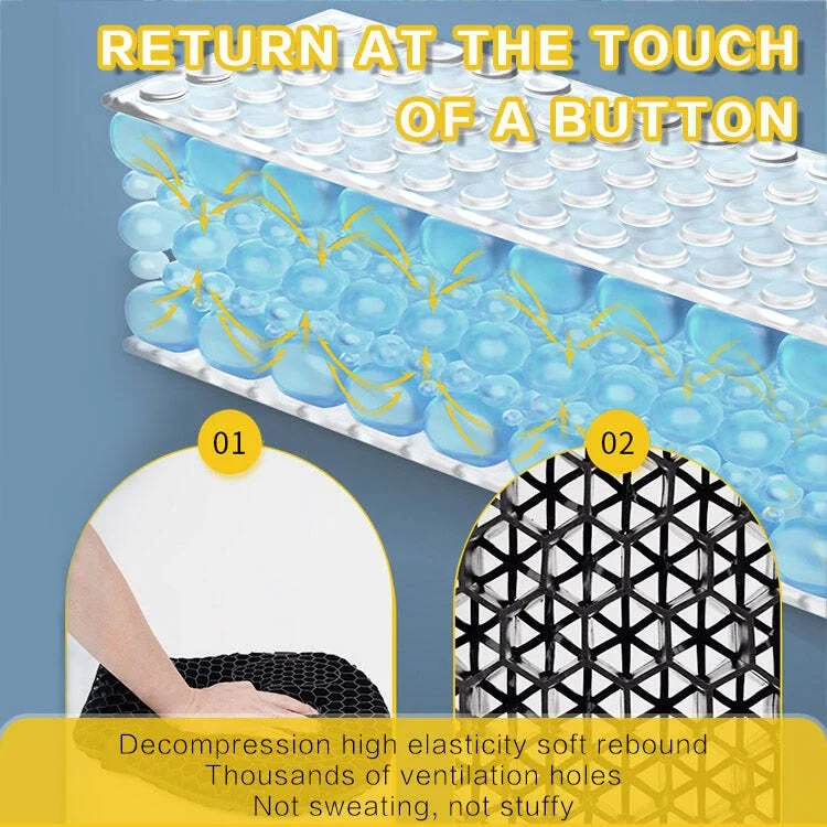 3D Honeycomb Motorcycle Seat Cushion with Shock Absorbing Gel