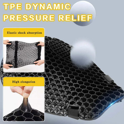 3D Honeycomb Motorcycle Seat Cushion with Shock Absorbing Gel