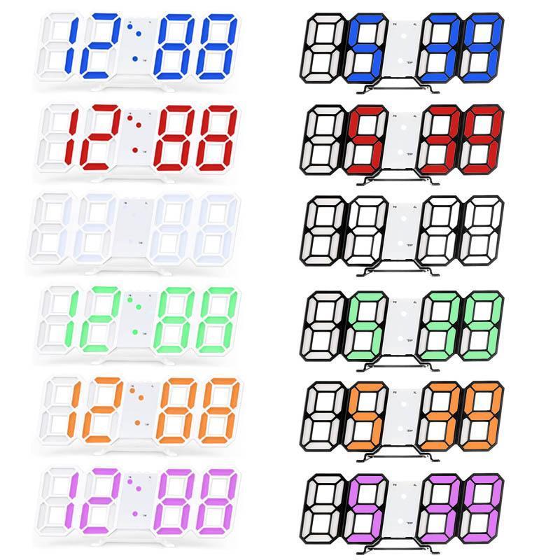 3D LED Digital Alarm Clock with Time Date Temperature Display