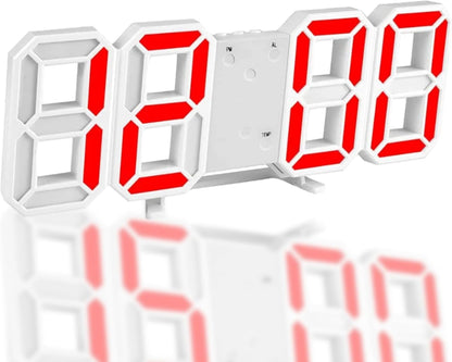 3D LED Digital Alarm Clock with Time Date Temperature Display