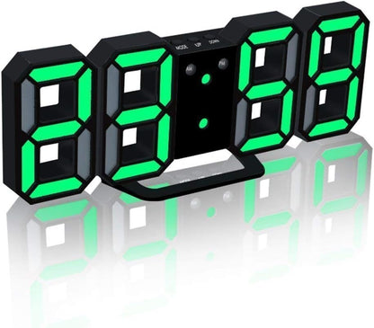 3D LED Digital Alarm Clock with Time Date Temperature Display