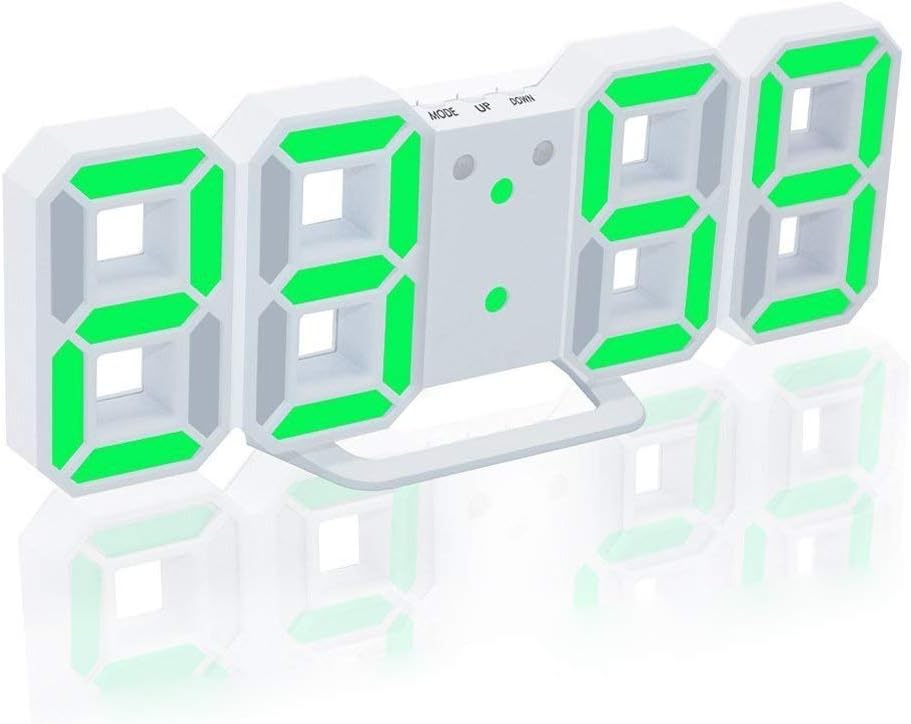 3D LED Digital Alarm Clock with Time Date Temperature Display