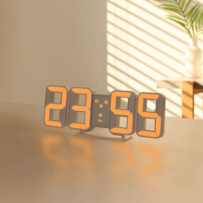 3D LED Digital Alarm Clock with Time Date Temperature Display