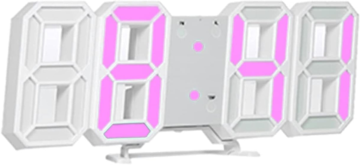 3D LED Digital Alarm Clock with Time Date Temperature Display