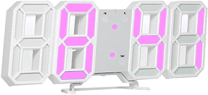 3D LED Digital Alarm Clock with Time Date Temperature Display