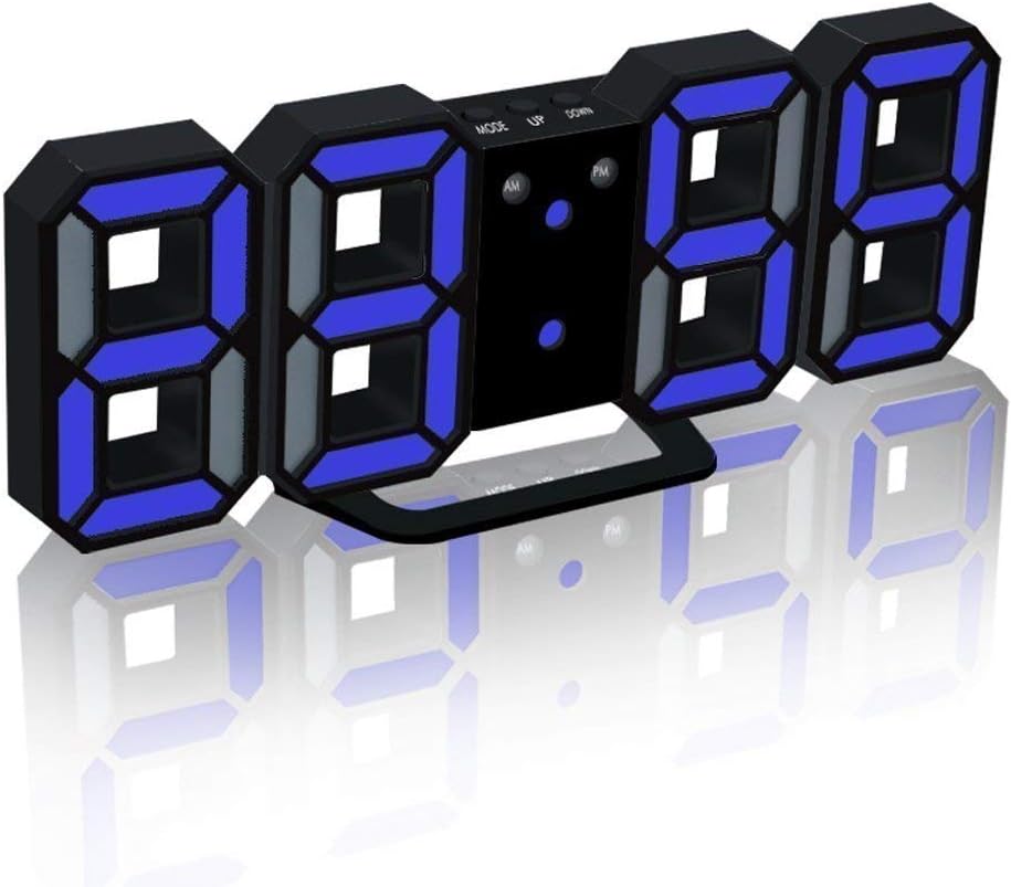 3D LED Digital Alarm Clock with Time Date Temperature Display