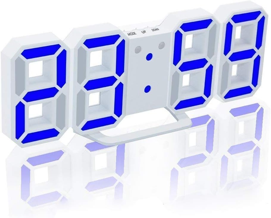 3D LED Digital Alarm Clock with Time Date Temperature Display