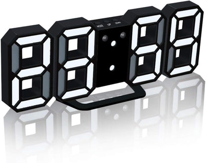 3D LED Digital Alarm Clock with Time Date Temperature Display