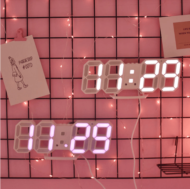 3D LED Digital Alarm Clock with Time Date Temperature Display