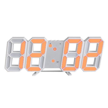 3D LED Digital Wall Clock with Adjustable Brightness