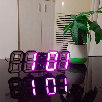 3D LED Digital Wall Clock with Adjustable Brightness
